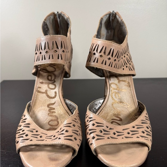 Sam Edelman Leather Stiletto Heel Sandals zip back Sz:9 Mobwife - Picture 2 of 12